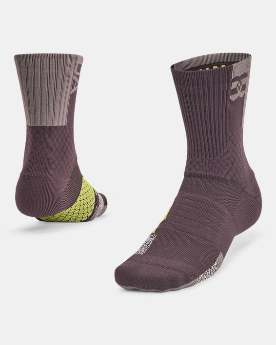 Unisex UA ArmourDry™ Playmaker Mid-Crew Socks in Gray image number 0